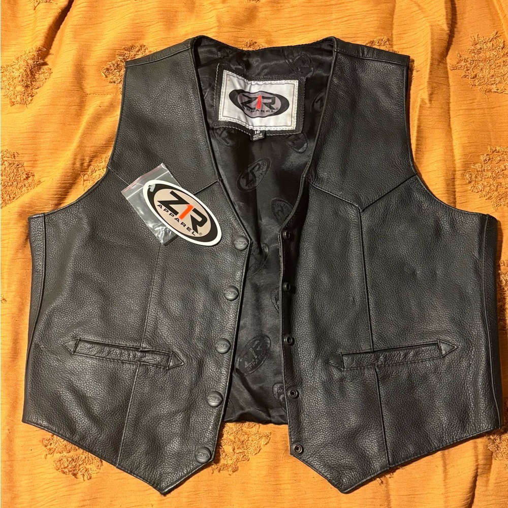 ZR Black Leather Vest